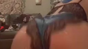 Ass shaking blue hair teen 