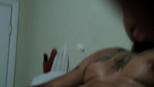 Masked muscle daddy fingers his ass and jacks his dick until he cums part 2