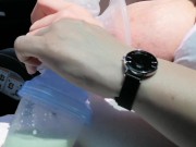 Pumping my big milk tits empty in the car 11/16