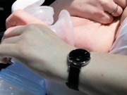 Pumping my big milk tits empty in the car 13/16