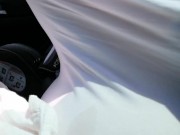 Pumping my big milk tits empty in the car 16/16