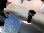 Pumping my big milk tits empty in the car 9/16