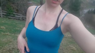 Topless in the mountains