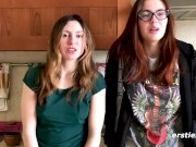 Cute Lesbian Couple Felicia & Lina Love Grinding In The Bedroom 4/16