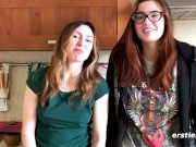 Cute Lesbian Couple Felicia & Lina Love Grinding In The Bedroom 6/16