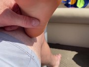 PUBLIC FOOT RUB ON A BOAT, BEACHED ON SHORE 4/16