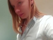 Horny Girl Masturbte Right in Airport Toilet