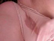 V632 Both hands busy touching myself, thinking of Mike, who will soon be cumming on these panties 9/16