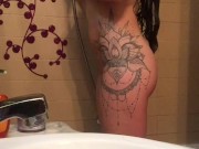 girl showering at her parents' house 10/16