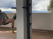 Gringa Orgasmo A Chorro en la hamaca 8/16