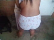 I fuck her while she washes my clothes, and I leave her ass open