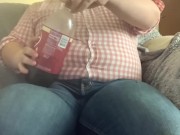 Huge Pizza Belly Stuffing