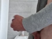 Masturbating my BIG curved cock with oil and NOT cumming