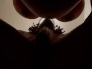 Ebony Milf with Huge Tits Sucking my Cock in the Bathroom 4/16