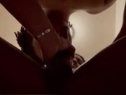 Ebony Milf with Huge Tits Sucking my Cock in the Bathroom 7/16