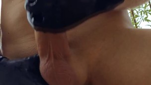MONSTER DICK MASTURBATE OUTDOOR WITH LATEX MASK