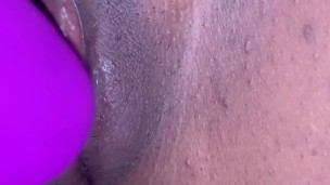 Ebony Masturbates to orgasm with contraction