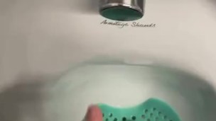 Playing with myself in the public toilets with big cumshot 