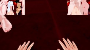 RWBY Futas - Weiss, Nora, Valkyrie, Kali sucking fuckfest | Male Taker POV