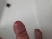 Teasing my cock in the shower 