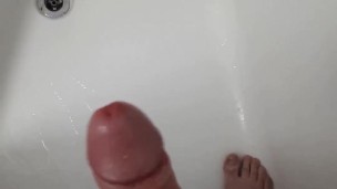 Teasing my cock in the shower 