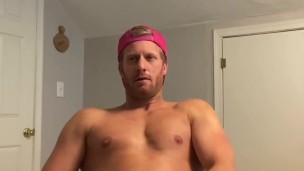 Hot guy jerks his big cock 