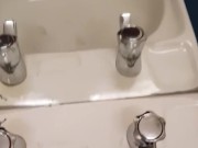 DESPERATE Piss in the work sink,  almost caught!! 