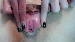 Small tits and big pussy lips teasing