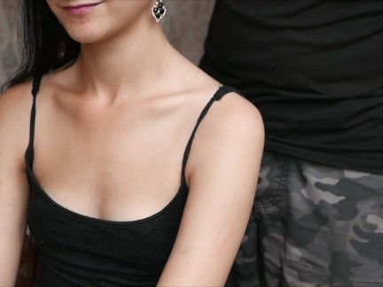 Petite sexwife is very excited by kisses on the neck ...