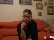 Busty Latina tricks the cable guy into doing a porno! 3/16