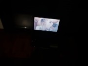 Blowjob watching porn