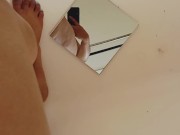 Asmr dirty cunt pissing on mirror