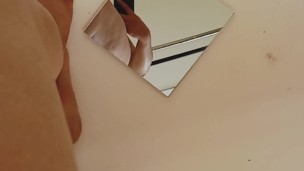 Asmr dirty cunt pissing on mirror