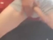 Stroking hard cock
