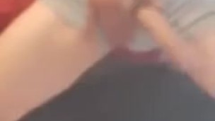 Stroking hard cock