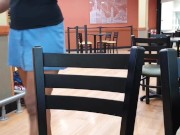 UPSKIRT NO PANTIES in a RESTAURANT 7/16