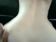 Creampie ridding me in the car