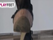 Black pantyhose cosplayers feet POV 10/16