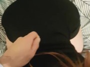 Amateur with amazing eyes sucking cock for facial