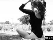 Horny brunette masturbates to a wild orgasm on the pool table 3/16