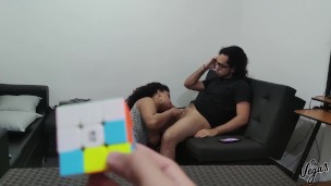 Rubik cube tutorial, with a spicy twist! @the_2001xperience Diana Marquez and William Vega