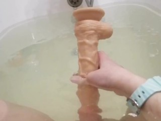 Kitty plays in the bathroom with a huge toy Loly_Kitty