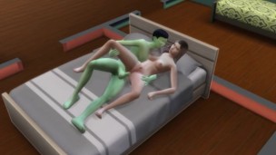Alien fucked a dugout in Sims
