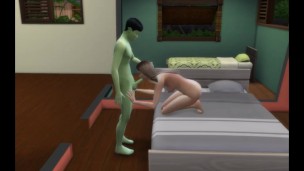 A guest from Mars fucked the dugout until she settled into the beds of Sims4