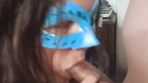 Amateur wet wife play cock with wet tongue