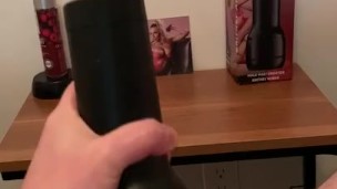 Trying the Feel Britney Amber Male Masturbator by Kiiroo