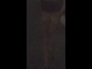 夜の街をケツ丸出しでお散歩、道路脇の茂みで露出調教 3/16