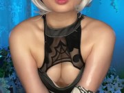 Bunny 2B Strips And Fucks Her Creamy Pussy