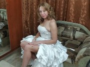 Depraved bride jerks off under her wedding dress 10/16