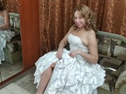 Depraved bride jerks off under her wedding dress 2/16